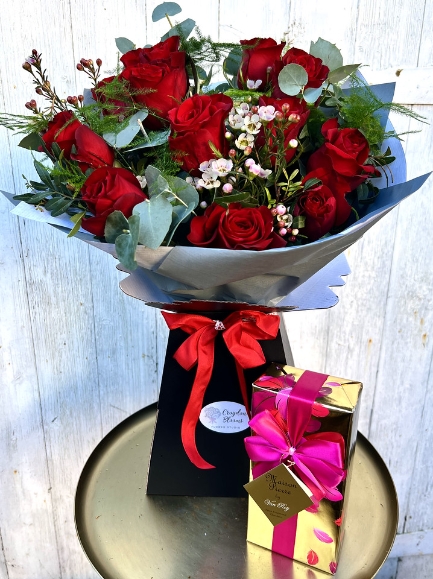 A dozen red roses with chocolate for same day delivery in Croydon, Valentines flowers for same day delivery in CR