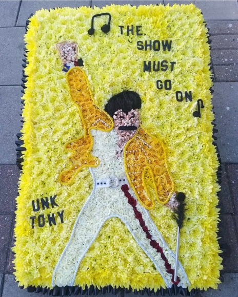 Highly detailed design on massive 3ft by 4ft designer board. There is no limit to this design, anything can be printed in a flowers. Please contact us directly to discuss. By Croydon Blooms