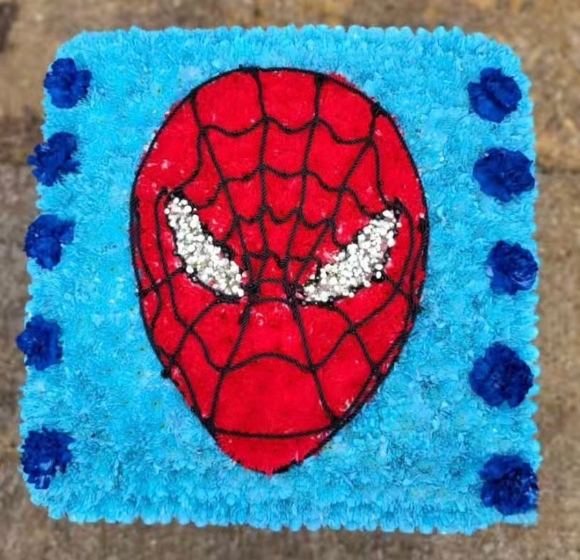 funeral flowers Spiderman