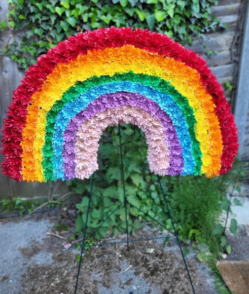 One size, sprayed rays of rainbow. By Croydon Blooms Florist