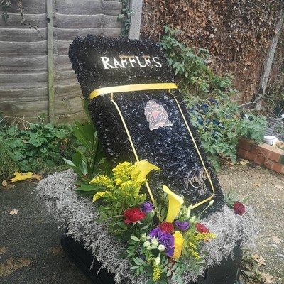 bespoke, custome made big cigarette pack for a funeral