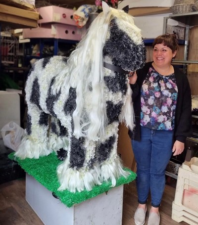 large scale bespoke 3D pony, real size by Croydon Blooms Florist