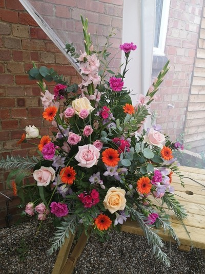 Church pedestal, service flowers from Croydon Blooms