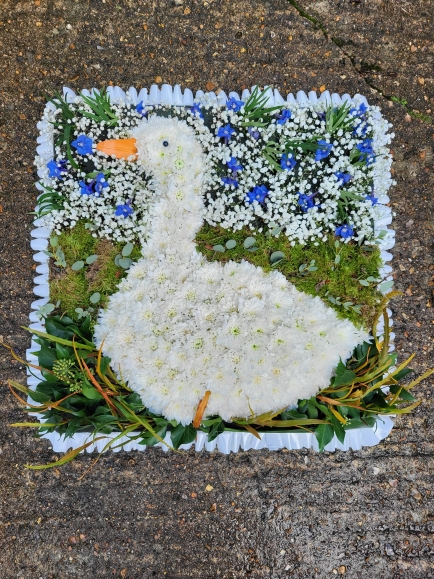 Goose on square designer board, any animal can be presented.