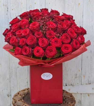 50 best big roses bouquet made by floris in \croydon for next day delivery in Croydon, South Croydon, West Croydon, Thorton Heath, South Norwood, Waddon, Selsdon, Selhurst, Elmers End, Blackhorse Lane, Addiscombe, West Wickham, Shirley, Hayes