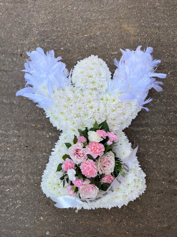 Funeral Angel tribute made by florist in Croydon 