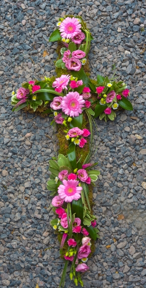 Funeral Mixed Flowers Cross