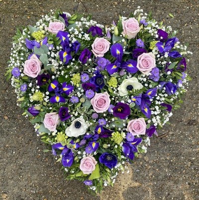 iris solid heart for a funeral in Croydon