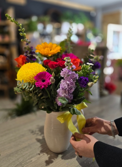 Ceramic Jug of flowers made by Croydon Blooms flower team
