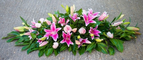 Lily & Rose Coffin Spray