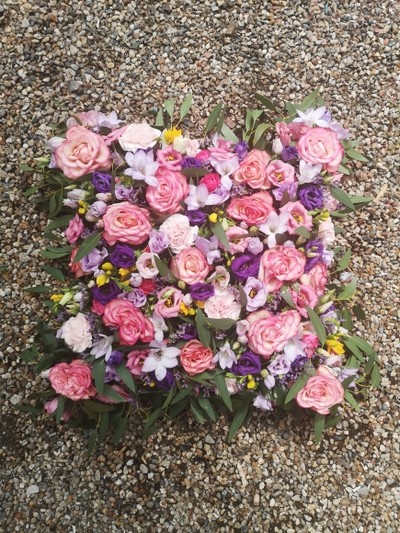 florist choice mixed flowers cushion by Croydon Blooms