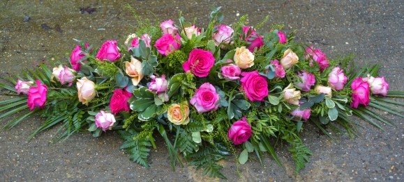 Mixed Rose Coffin Spray