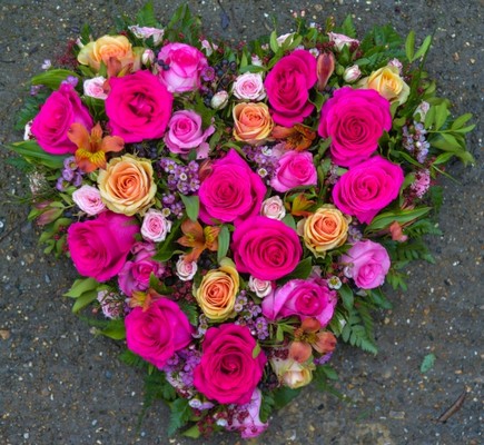 mixed roses solid heart by Croydon Blooms Florist from Croydon, UK