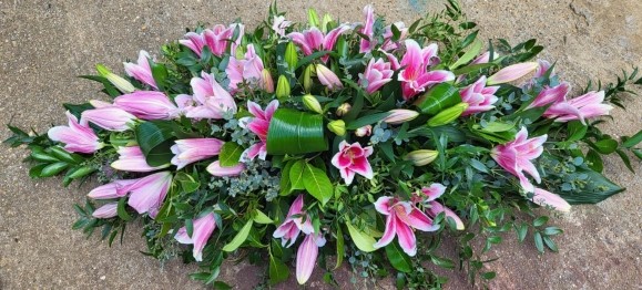 Pink Lily Coffin Spray.
