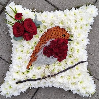 robin bird funeral flowers by florist in Croydon