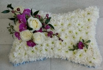 based funeral pillow 2D handmade by local florist in Croydon, Surrey