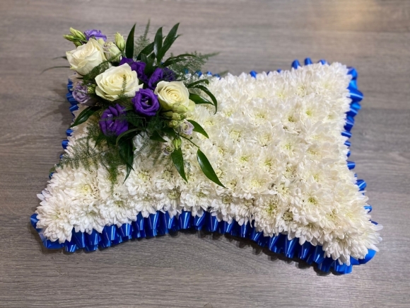 based funeral pillow 2D handmade by local florist in Croydon, Surrey