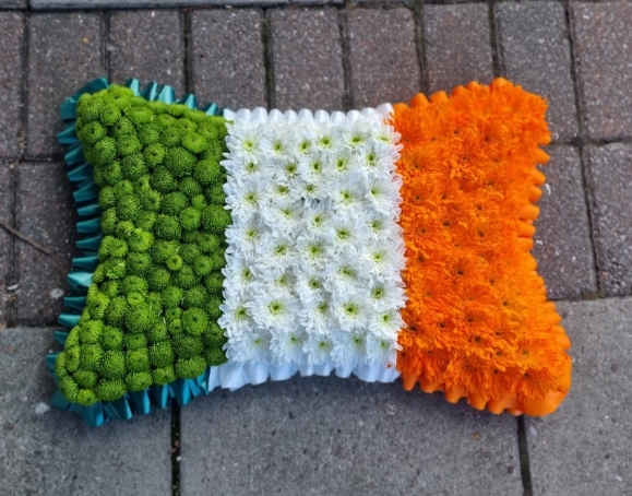 Jamaican flag funeral cushion made by florist in Croydon