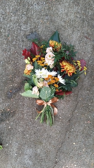 Autumn Funeral Sheaf made by Croydon Florist for delivery in CR0 CR2 CR3 CR4 CR5 CR6 CR7 CR8 SE25 SM5
