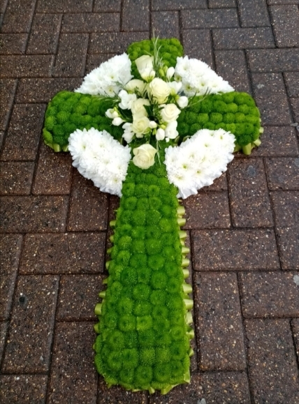 Celtic, Irish Funeral Flowers Cross made by florist in Croydon, Surrey, UK