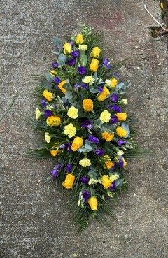 Florist choice mixed flowers coffin spray only £40 per foot made by florist in Croydon 