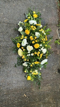 Florist choice mixed flowers coffin spray only £40 per foot made by florist in Croydon 