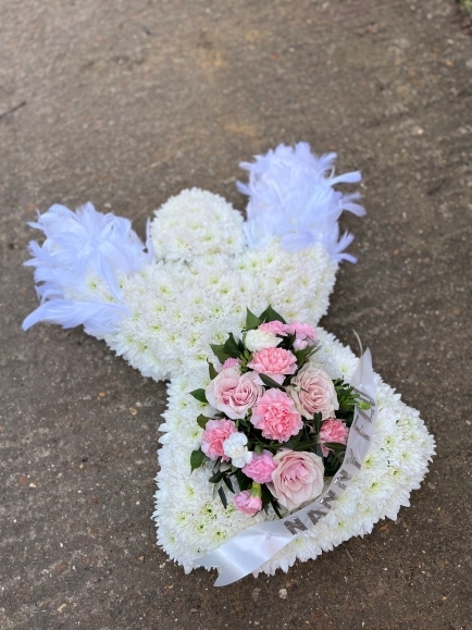 Funeral Angel tribute made by florist in Croydon 
