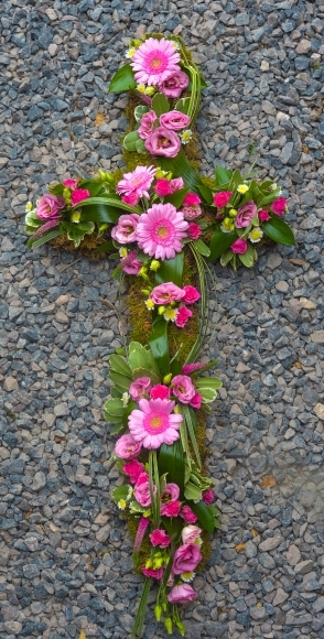 Funeral Mixed Flowers Cross