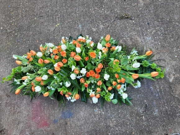 Irish themed funeral spray made by florist in Croydon, Surrey for free local delivery in CR BR SE25 SM5 