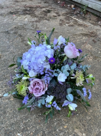 Stunning garden style lilacs and purples seasonal flowers posy made of best blooms by Croydon florist