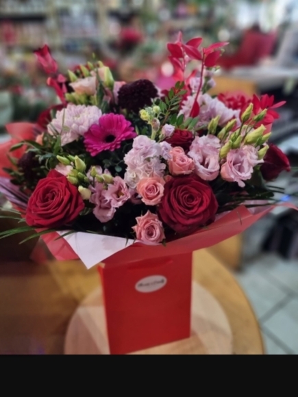 Pink and red luxury roses made by Croydon Florist 