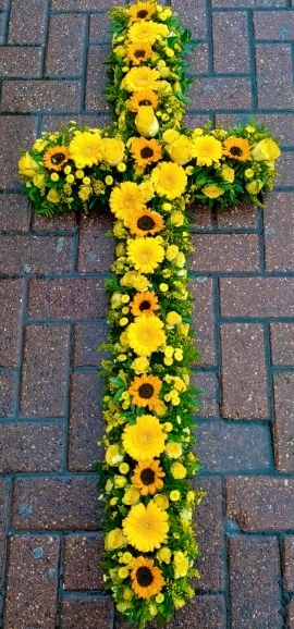 Yellow Mixed Flower Cross
